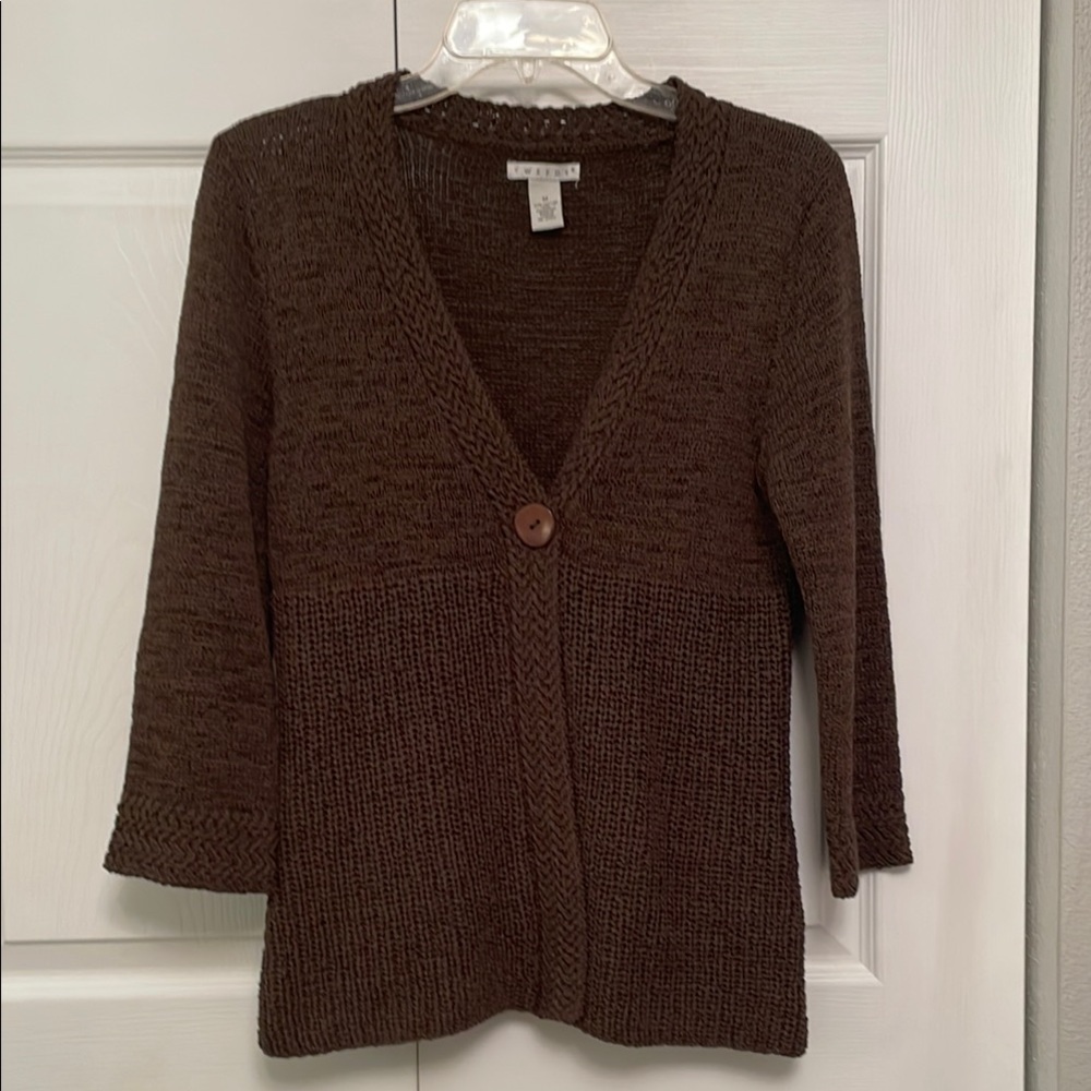 TWEEDS Brown Cardigan Sweater In Great Condition Medium